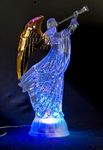 Dalax- Electric-Led Light Up 12'' Angel Trumpet Statue Figurines Home Decorations Gold Angels Wings Statue Christmas Ornaments Snow Globe