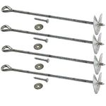 Gartenwelt Riegelsberger Ground anchor set made of steel galvanized ground anchor for screwing in ground anchor 50 cm, 4 pieces