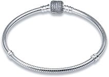 KUNSIR Snake Chain Charm Bracelets for Charm 925 sterling silver Jewelry Bracelet Fits Any Charm Gift for Women