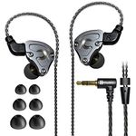 Hmusic IEM Headphones, HiFi Stereo Wired Earphones, Hi-res Lossless Hybrid DD+BA Drivers In-Ear Earphone, Noise Isolating High Resolution Wired Earbuds with 0.78mm 2Pin Detachable Cable (without Mic)