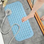 Afrodite Premium PVC Anti Slip Silicone Shower Bath Mat, Anti Slip Bath tub & Shower Bathroom with Drain Holes and Suction Cups | Anti Skid Mat with Soft Pebbles (35 x 65)