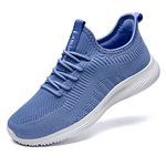 Lamincoa Women's Tennis Shoes Memory Foam Slip On Lightweight Walking Gym Jogging Sports Athletic Road Running Fashion Sneakers-Blue US 8