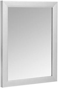 Amazon Basics Rectangular Wall Mirror 41 x 51 cms - Standard Trim, Nickel