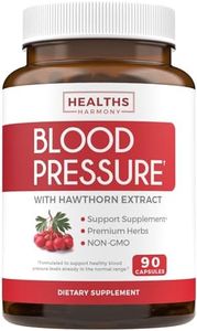 Blood Pressure Support Supplement (NON-GMO) Premium Natural Herbs, Vitamins & Berries - High Dosage of Hawthorn Berry Extract – Supports Blood Pressure Levels Already In The Normal Range – 90 Capsules
