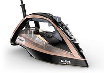 Tefal Ultimate Pure Steam Iron, 260g/min Steam Boost, 350ml Water Tank, 3m Power Cord, 3100W, Black and Rose Gold, FV9845