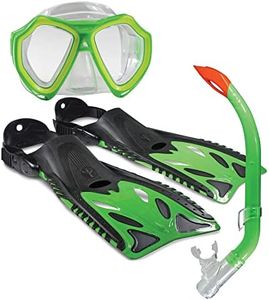 Land & Sea Nipper Mask/Snorkel/Fin Set - Child Size 1-4 (Green/Black)