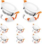 3 Inch LED Recessed Lighting Dimmable Downlight, 5W (40W Halogen Equivalent), 6500K Daylight White, CRI80, Recessed Ceiling Light with LED Driver (8 Pack)
