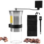 Veciado 304 Stainless Steel Manual Coffee Grinder, Cone Mill Suitable for Coffee Beans and Spices, 6 Levels of Adjustable Espresso Grinder, 25G Capacity, with Storage Bag and Cleaning Brush