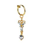 Beydodo Belly Button Rings Non Piercing, Belly Button Ring 14g Stainless Steel Long Dangle with Cubic Zirconia