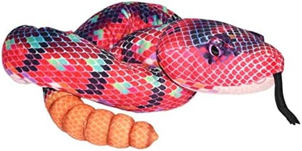 Wild Republic Snake Plush, Snake Stuffed Animal, Plush Toy, Kids Gifts, Pet Snake, Red Green, 54 Inches