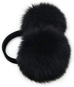 Hima Real Fox Fur Earmuff made in USA (Black)