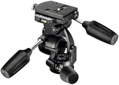 Manfrotto Cabeza de Trípode 3D New Estándar con Liberación Rápida, Cabezal de Bola Fluido, Estabilizador de Cámara, Accesorios de Fotografía para la Creación de Contenido