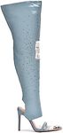 Cape Robbin Women Thigh High Over The Knee Boots Peep Toe Stiletto Heel Fashion Dress Boots KYARA - DENIM-10