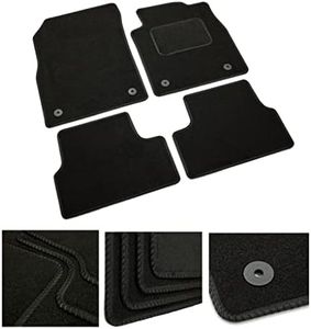 DB Bespoke - Tailored Car Mats - Compatible with Mercedes C Class 2015-2020 - Black Carpet - Non-Slip Carpet Mat - 4 pc Complete Car Floor Mats with 2 clips - Black