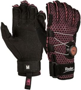 Radar Water Ski Gloves - Womens Lyric-A BOA -Inside-Out Glove - Black/Pink Ariaprene - M