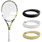 Babolat Pure Aero Team Tennis Racquet - Strung with 16g White Babolat Syn Gut at Mid-Range Tension (4 1/4" Grip)