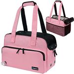 PetAmi Small Dog Purse Carrier, Soft-Sided Pet Carrier Bag with Pockets, Portable Puppy Cat Travel Handbag Tote, Airline Approved Breathable Mesh, Poop Bag Dispenser, Max 18 lbs, Pink