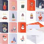 Zhanmai 240 Set Classic Christmas Cards with Envelopes Assortments Gold Foil Christmas Cards Bulk Blank Inside Boxed Vintage Christmas Cards Christmas Cards with 240 Envelopes