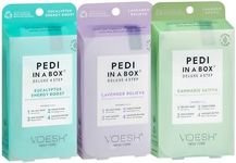 VOESH Pedi in a Box 4 Step Herb Trio - 3 Pack of Lavender Relieve, Eucalyptus Energy Boost & Herb Seed Oil Pedis, Spa Pedicure Kit, At-Home Pedicure