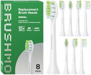 Brushmo Whitening Replacement Toothbrush Heads Compatible with Philips Sonicare DiamondClean HX6062/65, White, 8 Pack