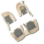 Capdell 7D Car Floor Mats for Audi Q3 || Luxury Leather Double Car Floor Mat Complete Set || 100% Waterproof and Washable || Color : Beige