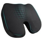 RaMokey Seat Cushion for Office Chair Memory Foam Coccyx Pain Relief Cushion Pillow for Back Support Non-Slip Seat Pad for Office Desk, for Car, Travel and Wheelchair,Car Seat, Sciatica-Black