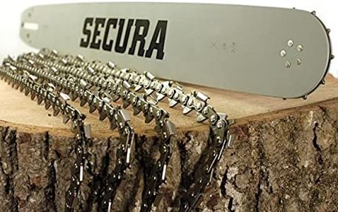 4x Chaîne de scie + 1 guide SECURA 50cm 325' 1,5 76 adapté pour tronçonneuse