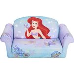 MARSHMALLOW Furniture, Children's 2-in-1 Flip Open Foam Compressed Sofa, Disney's The Little Mermaid