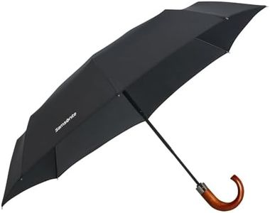 Samsonite Wood Classic S - 3 Section Auto Open Close Crook umbrella, 33 cm, black