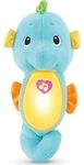 Fisher-Price Baby Musical Toy Soothe & Glow Seahorse, Blue Plush Sound Machine with Lights for Developmental Play Newborns 0+ Months