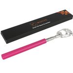 Back Scratcher, WOVTE Bear Claw Telescopic Back Scratcher Portable Extendable Stainless Steel Back Massager for Adults Stocking Fillers for Men Women Itch Relief(Pink)