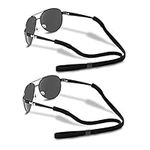 HALF CRESCEN Glasses Strap - Universal Fit Sunglass Strap (Pack of 2) Sports Adjustable Glasses Holder for Men Women -(Black)