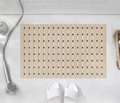 CASA-NEST Anti Slip PVC Striped Spa Bath Mat | Home Decor Bathroom Mats | Anti Bacterial Shower Mat | Size= 16 x 24 Inches (Beige)