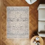 LaDole Rugs Cream Beige Grey Traditional Design Area Rug Carpet Medium for Living Room Bedroom Hallway 6'7"x9'6" (7x10 feet)