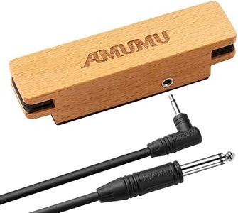 AMUMU SP30 Woody Magnetic Soundhole Pickup, For Steel String Acoustic Guitars Single Coil, Includes a free studio-grade Audio cable,Warm Acoustic Tone, Low Noise.