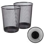 Novelty Store Dustbins,2-Pack Recycling Metal Mesh Wastebasket Dustbins for Office/Home