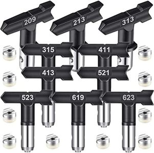 Spray Tips Reversible Spray Tip Airless Spray Nozzles for Airless Paint Spray Guns and Airless Sprayer Spraying Machine (10 Pieces,209, 213, 313, 315, 411, 413, 521, 523, 619, 623)