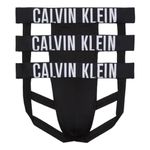 Calvin Klein Men's Intense Power 3-Pack Jock Strap, 3 Black, Large