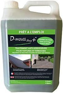 D-MOUSS PRO Anti Mousse Prêt à l'Emploi Bidon 5L jusqu'à 50 m², Anti-Verdissure et Anti-Dépots Verts, Usage Multi Support (Toiture, Terasse, Façade, Pavé)