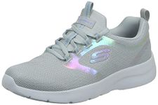 Skechers Womens Dynamight 2.0 Casual Slip On Shoe Vegan Comfort Style Having Iridescent Hotmelt Overlay Mesh Grey - 5 UK (149694)