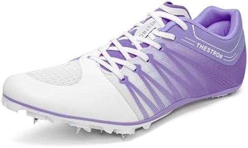 Zakey Mens Womens Track and Field Shoes Spikes Track Race Jumping Sneakers Professional Running Nail Spikes Shoes for Kid(36,Purple)