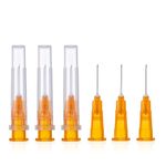 100 Pcs 25Ga 1/2 Inch Needle Luer Lock for Industrial Syringes, Individual Package.