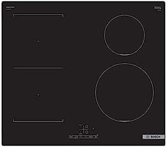 Bosch Series 4 PWP611BB5B Induction Hob with TouchSelect, CombiZone, PowerBoost and Timer Switch Off, Integrated, Black, 60cm wide