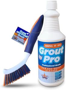 Bring It On Grout Cleaner Pro with Grout Cleaning Brush – 32Fl Oz Grout Cleaner for Shower Tile Includes 8-inch Heavy-Duty Grout and Tile Cleaner Brush – Effectively Removes Mineral Deposits
