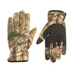 Manzella Mens Lakewood Fleece Water Resistant Hunting Cold Weather Gloves, Realtree Xtra, M-L