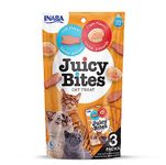 Juicy Bites by INABA Cat Treat - Fish & Clam Flavour (3 x 33g) / Soft & Moist Cat Treat, Delicious & Healthy Snack for Cats,Yellow