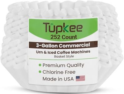 Tupkee Extra-Extra Large Coffee Filters – 17.75" x 7.25" – XXL Jumbo Filters for Bunn 3-Gallon (11.3 L) Commercial Urn & Iced Coffee Machines (U3, SRU, IC-3) – Chlorine-Free Paper Filters – 252 Count