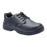 Blackrock S1-P SRC Gibson Safety Shoes, Work Shoes, Mens Womens Black Steel Toe Cap Shoes, Wide Fit, Lightweight Leather Safety Footwear, Slip Resistant Security Shoes, Work Utility Footwear - Size 3