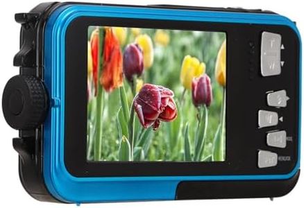 MEKOTRIN Dual Screen Waterproof Digital Camera, FHD 2.7K 48 MP 10ft Underwater Camera 16X Digital Zoom Selfie Camera Video Recorder for Snorkeling, for Kids Adult