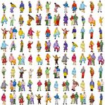 P150W 100pcs 1:150 Painted Figures N Scale Standing People Assorted Poses Model Trains